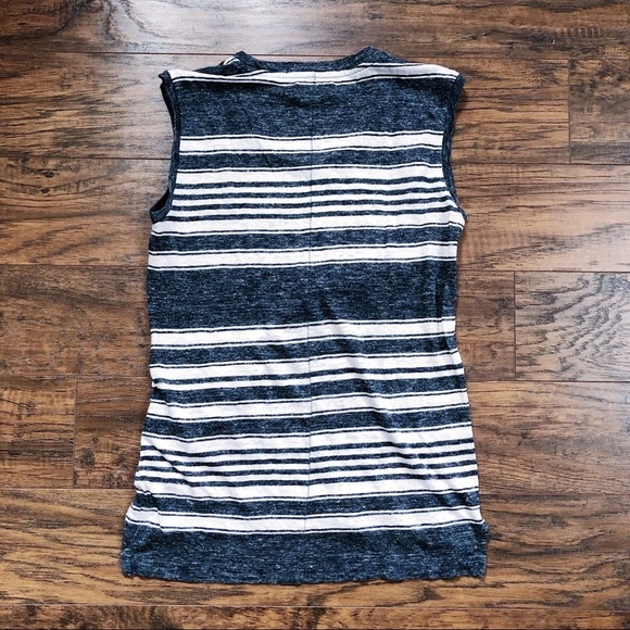 Madewell • bundle 2 tanks knit sleeveless grey white muscle twist linen viscose - Picture 6 of 12